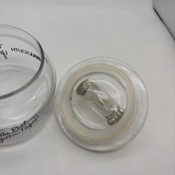 Vintage Bellsouth The Real Yellow Pages Retro Clear Small Desktop Jar with Lid - Picture 12 of 16